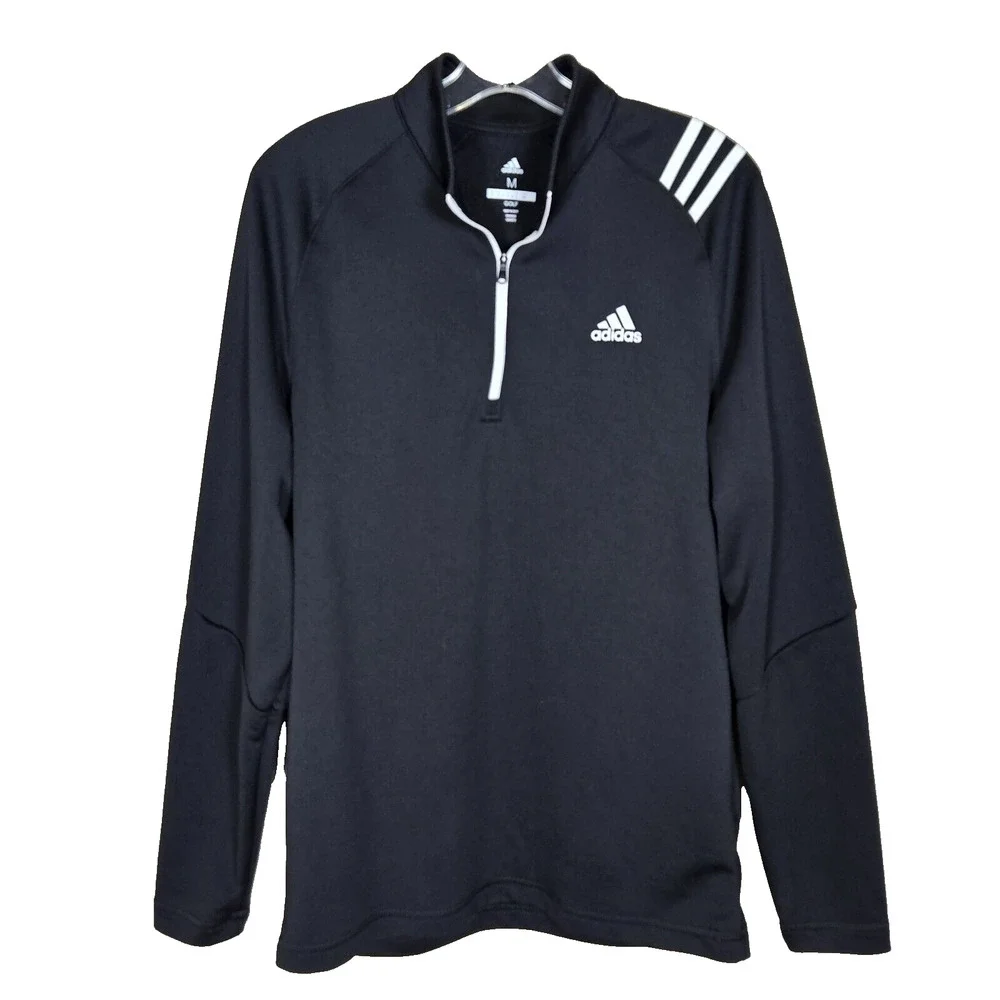 ADIDAS GOLF French Terry Pullover Mens M Active Fleece Quarter Zip Performance